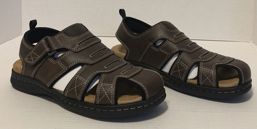 Men’s Dockers Searose Fisherman Brown Sandals 7M Memory Foam Insoles NEW